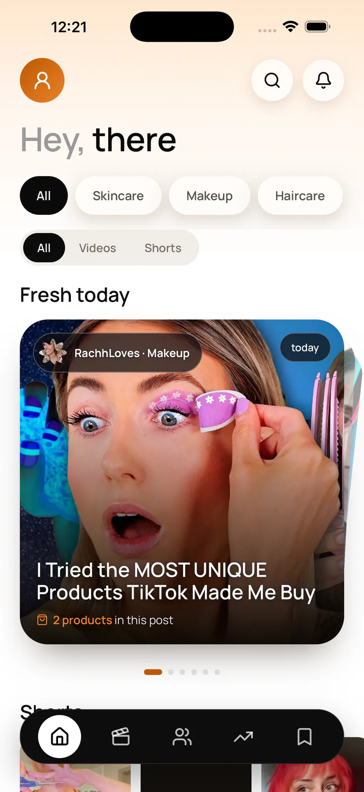 The Mentioned home screen